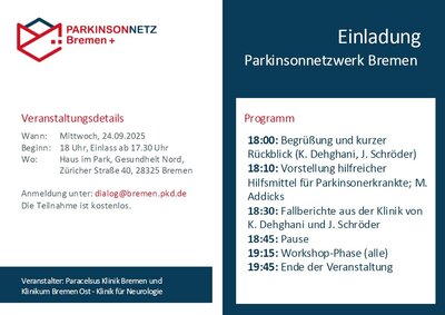 Foto der Einladungskarte mit allen Veranstaltungsdetails
