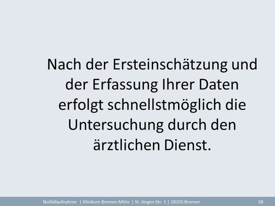 Anhand dieser Einschätzung werden Sie einer von fünf Dringlichkeitsstufen zugewiesen. 