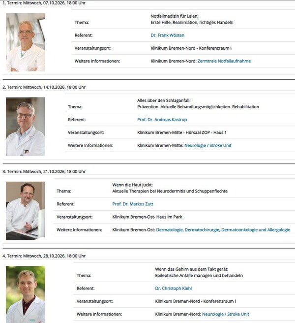 Screenshot der verlinkten Veranstaltungsübersicht