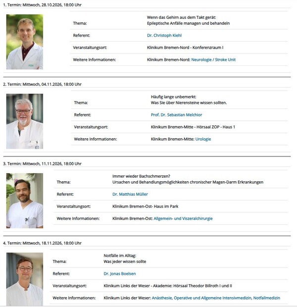 Screenshot der verlinkten Veranstaltungsübersicht