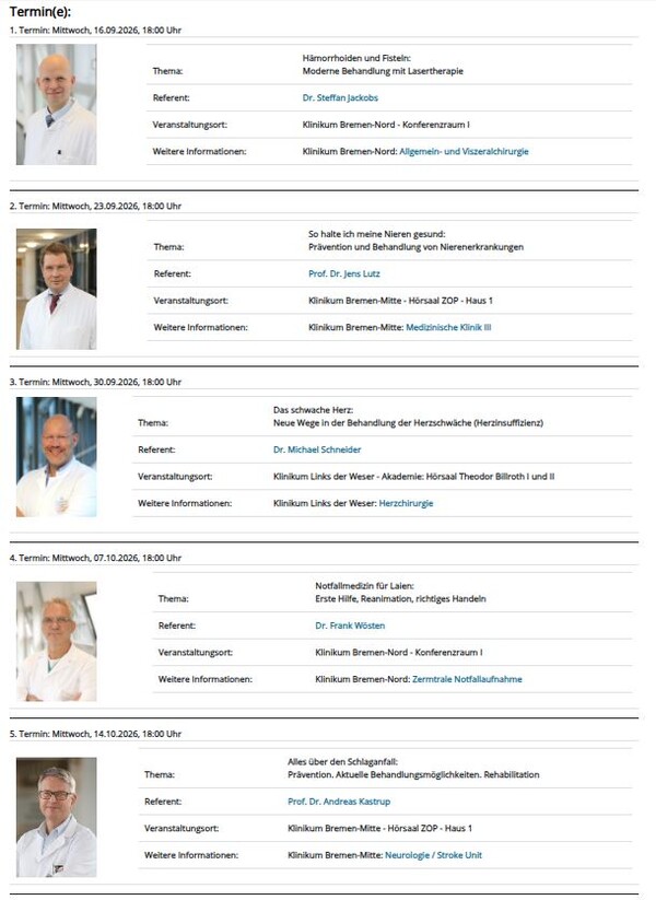 Screenshot der verlinkten Veranstaltungsübersicht