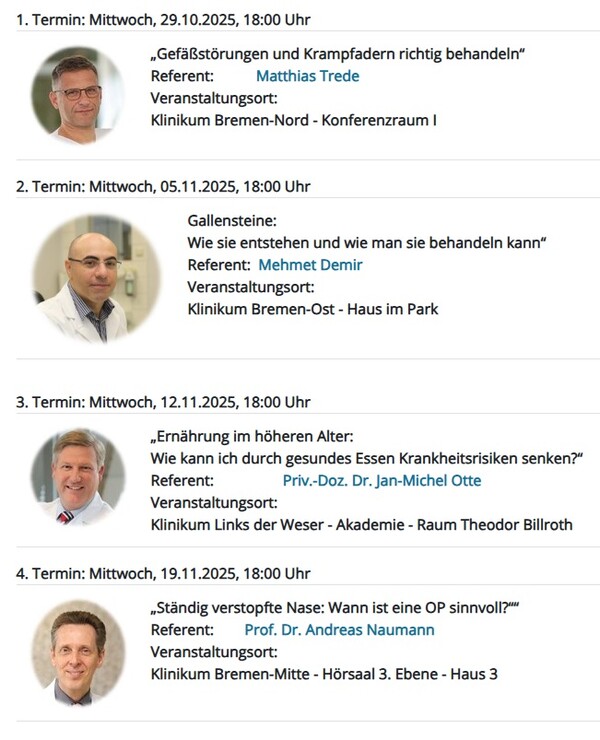 Screenshot der verlinkten Veranstaltungsübersicht