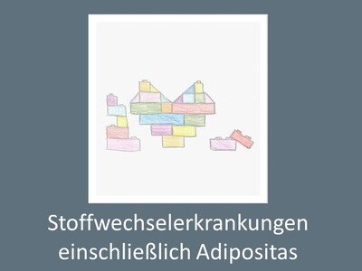 Kinderbild mit dem Schriftzug Stoffwechselerkrankungen einschließlich Adipositas