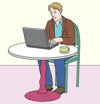 Ein Mensch sitzt am Computer