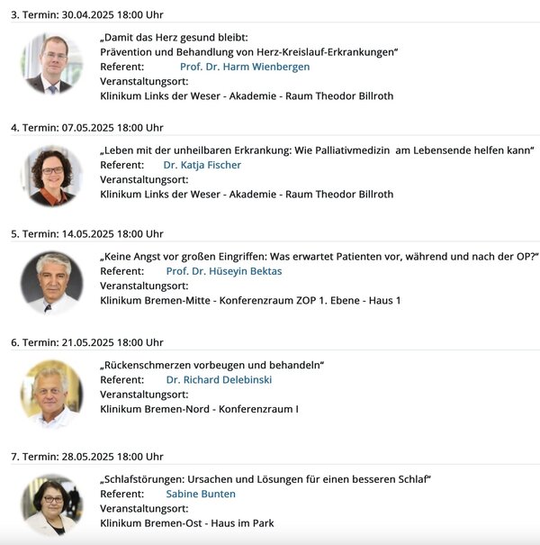 Screenshot der verlinkten Veranstaltungsübersicht