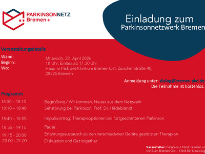 Einladung zum Parkinsonnetzwerk Bremen