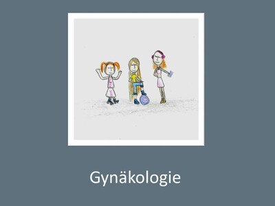 Kinderbild mit dem Schriftzug Gynäkologie