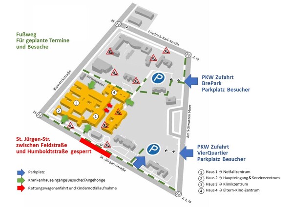 Lageplan und Wegeführung
