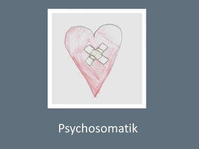 Kinderbild mit dem Schriftzug Psychosomatik