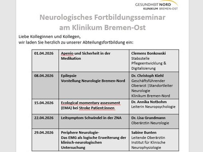 Veranstaltungstabelle für April 2026